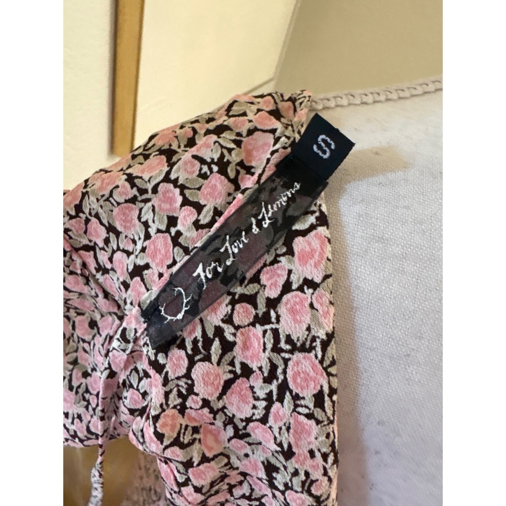 For Love & Lemons Hailey Pink Floral Print Maxi Dress Size Small Slits - Picture 5 of 8